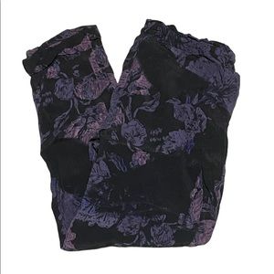 2/$20 Aritzia Wilfred Marais Black Purple Floral Pant